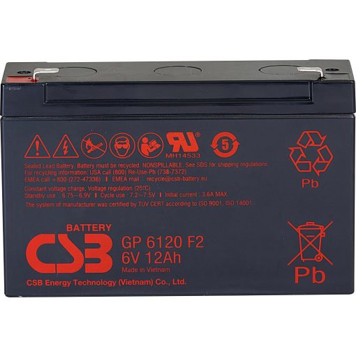 CSB GP6120 zselés akkumulátor 6V 12Ah