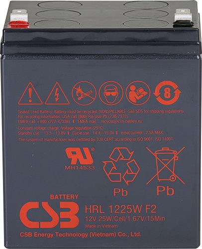 CSB HRL1225W zselés akkumulátor 12V 5.9Ah (12V 25W)