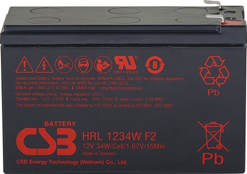 CSB HRL1234W zselés akkumulátor 12V 8.5Ah (12V 34W)