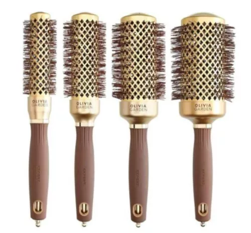 Olivia Garden Shine Gold & Brown körkefe szett