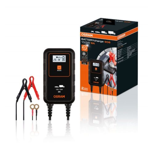 OSRAM 908 automata akkumulátor töltő 12V/24V 8A - OEBCS908