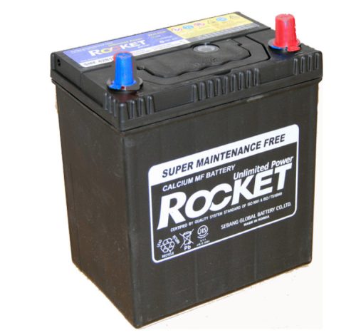 Rocket 12V 40Ah 340A Jobb+ Ázsiai Autó Akkumulátor 