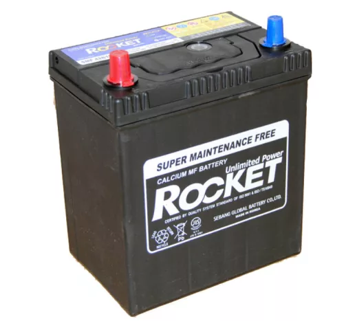 Rocket 12V 40Ah 340A Bal+ Ázsiai Autó Akkumulátor 