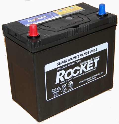 Rocket 12V 45Ah 430A Bal+ Ázsiai Autó Akkumulátor 
