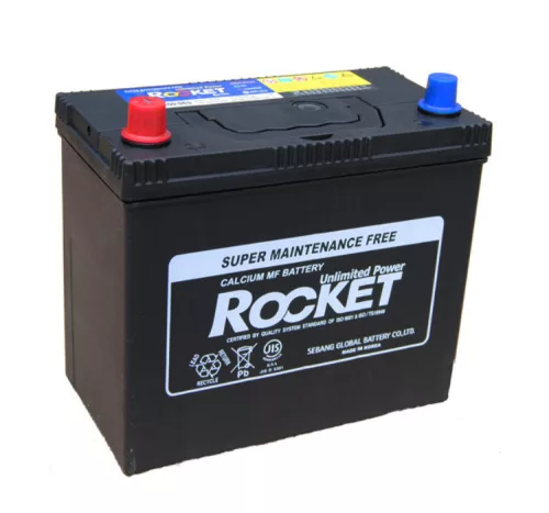 Rocket 12V 45Ah 430A Bal+ Ázsiai Autó Akkumulátor 
